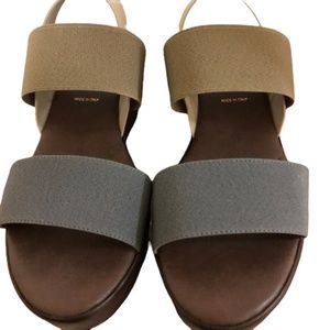 NR Rapisardi Wedge Platform Sandals With Stretch Straps